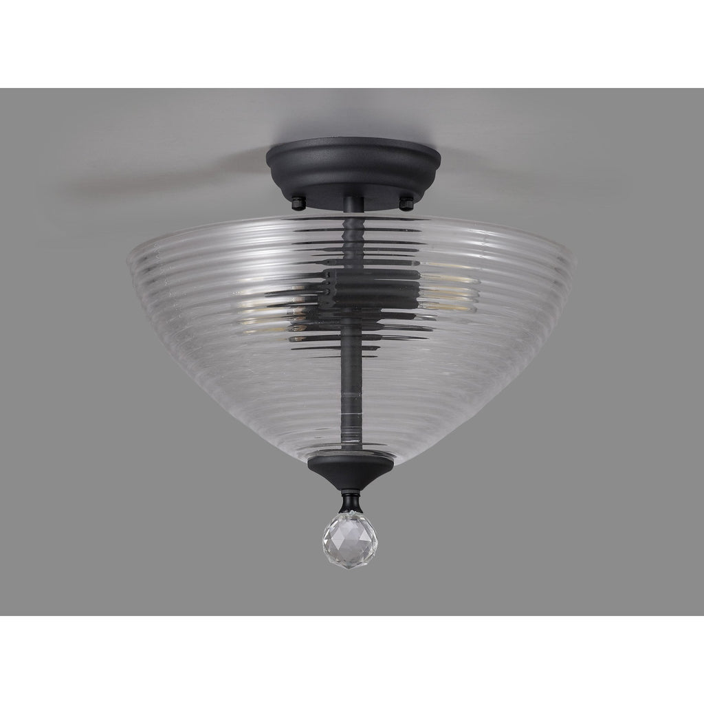 NLK16719 Tabion 2 Light Ceiling Light Graphite Clear