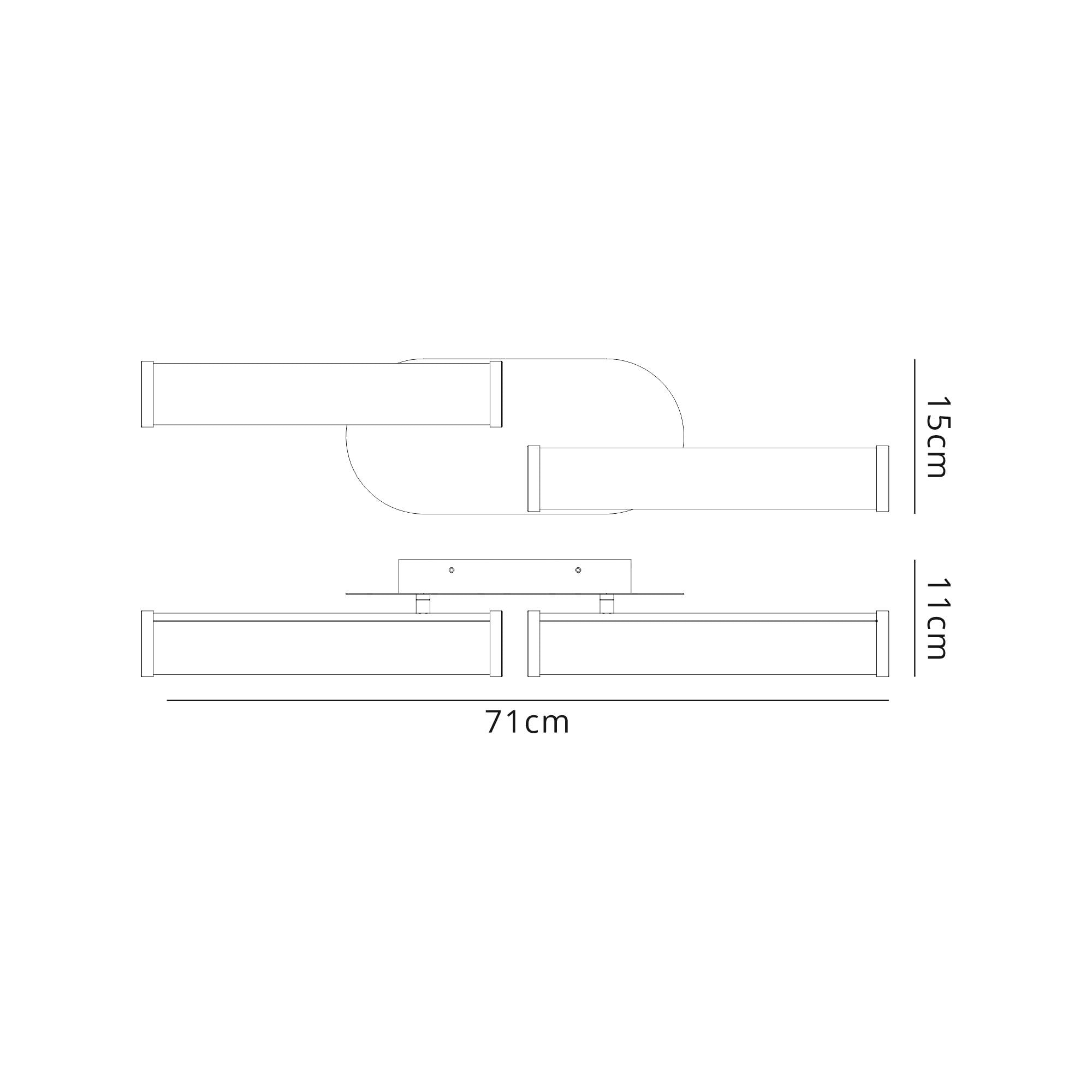 NL90369 Tao 2 LED Bathroom Ceiling Light Sand Black