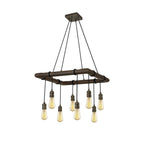NL73309 Tuba 8 Light Square Pendant Medium Oak Antique Brass