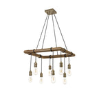 NL73309 Tuba 8 Light Square Pendant Medium Oak Antique Brass