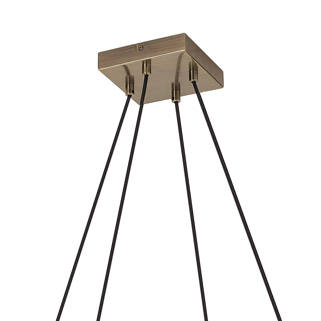 NL73309 Tuba 8 Light Square Pendant Medium Oak Antique Brass
