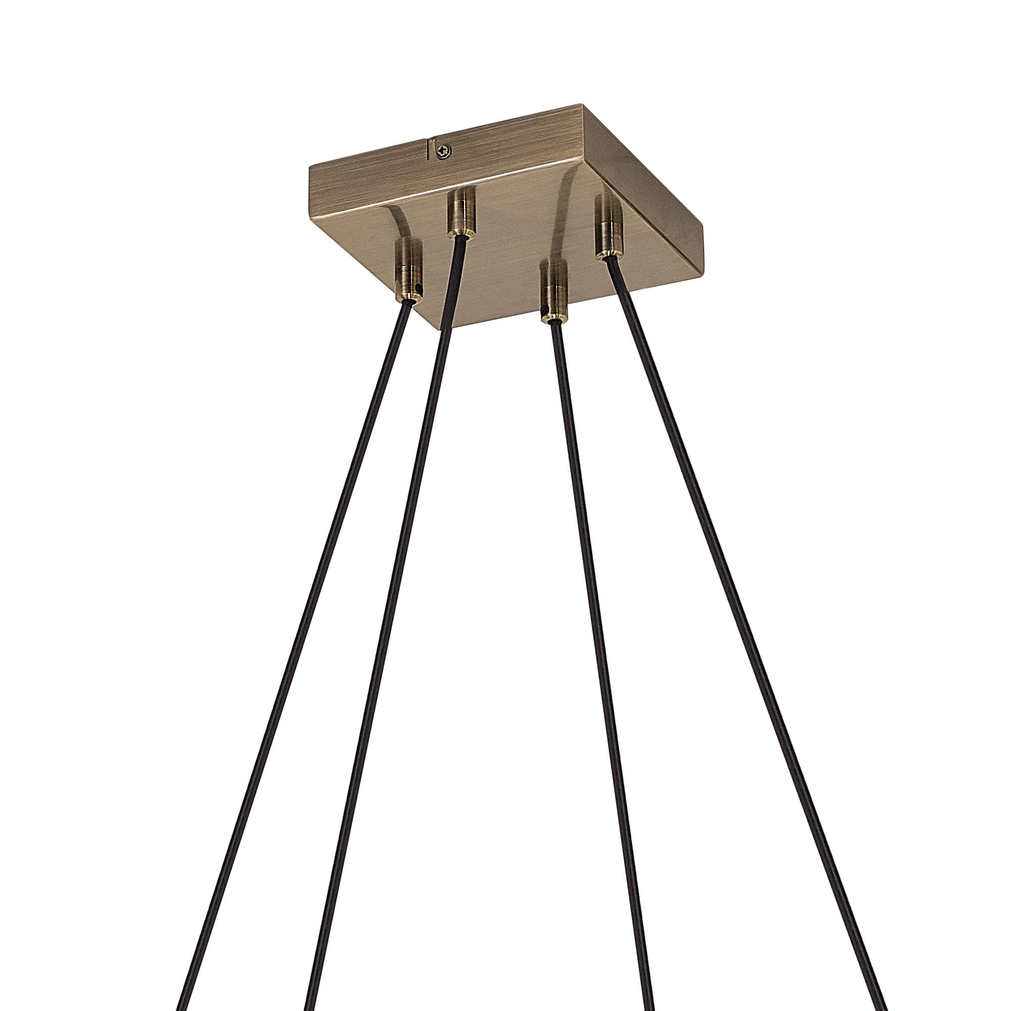 NL73309 Tuba 8 Light Square Pendant Medium Oak Antique Brass