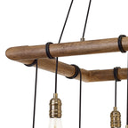 NL73309 Tuba 8 Light Square Pendant Medium Oak Antique Brass