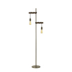 NL83549 Tuba 2 Light Floor Lamp Medium Oak Antique Brass