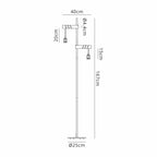 NL83549 Tuba 2 Light Floor Lamp Medium Oak Antique Brass