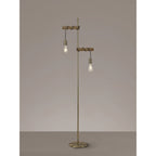 NL83549 Tuba 2 Light Floor Lamp Medium Oak Antique Brass