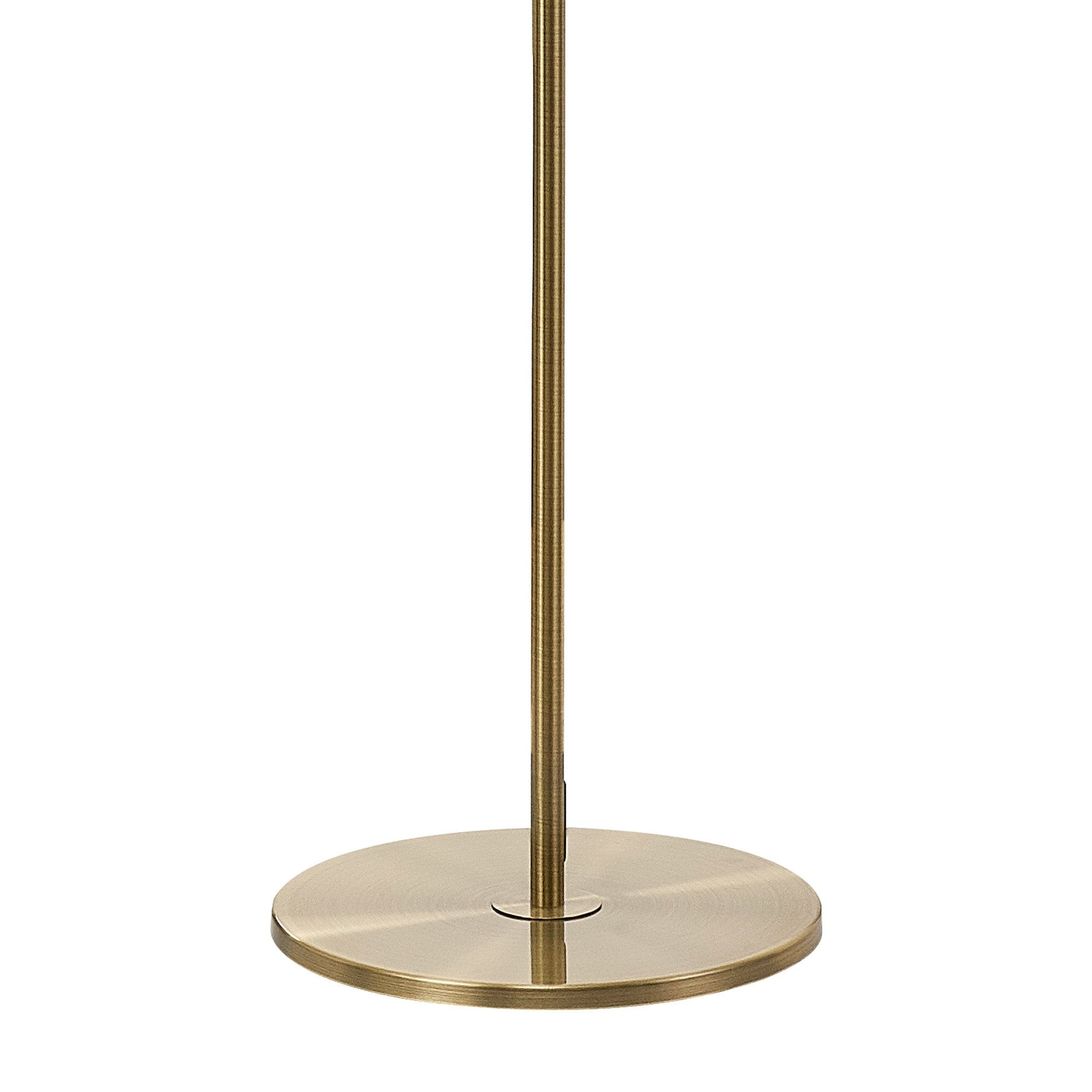 Tuba 2 Light Floor  Lamp Medium Oak Antique Brass