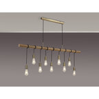 NL83559 Tuba 9 Light Pendant Medium Oak Antique Brass