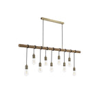 NL83559 Tuba 9 Light Pendant Medium Oak Antique Brass