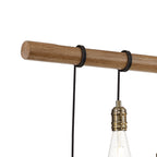 NL83559 Tuba 9 Light Pendant Medium Oak Antique Brass