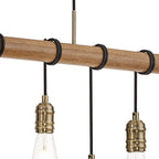 NL83559 Tuba 9 Light Pendant Medium Oak Antique Brass