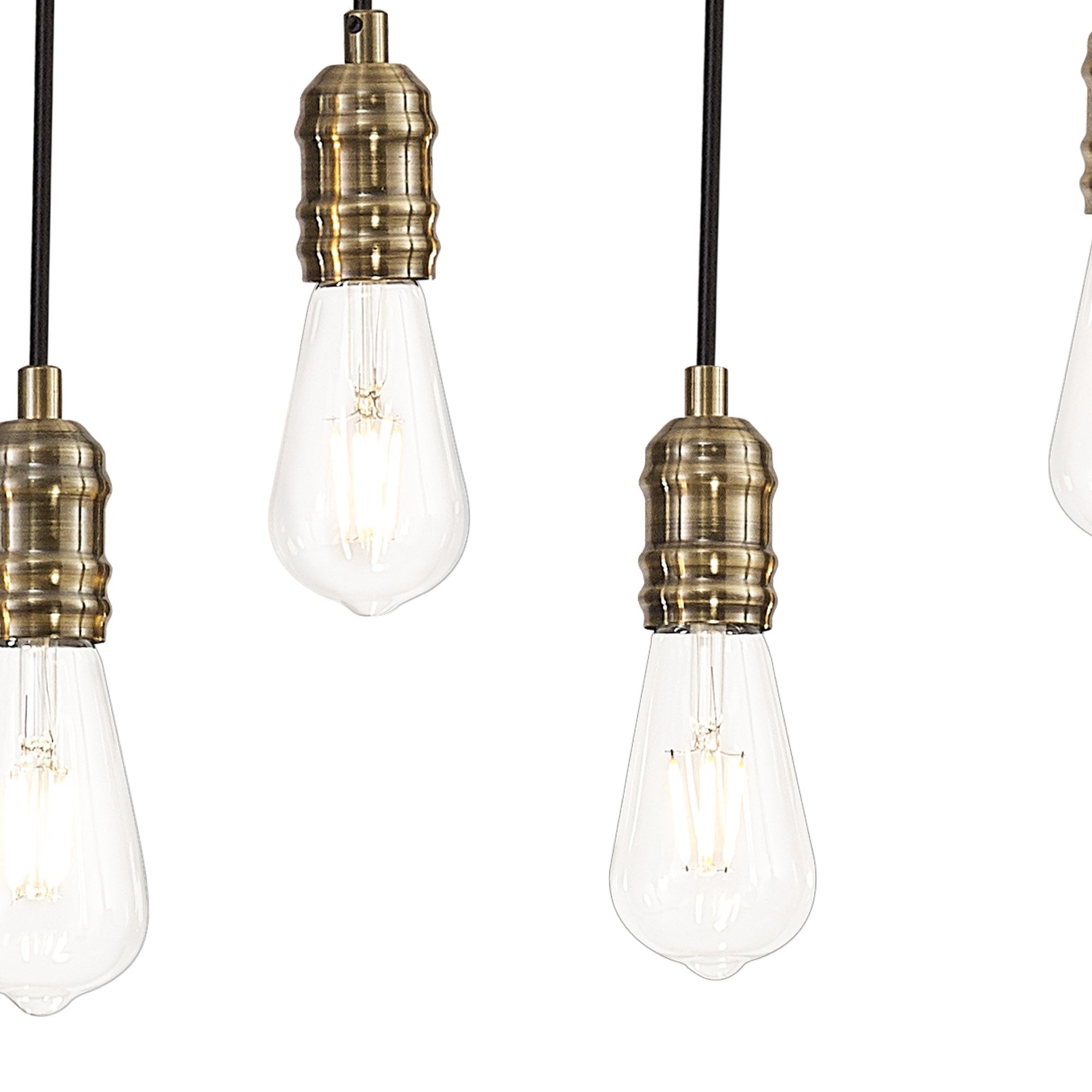 NL83559 Tuba 9 Light Pendant Medium Oak Antique Brass