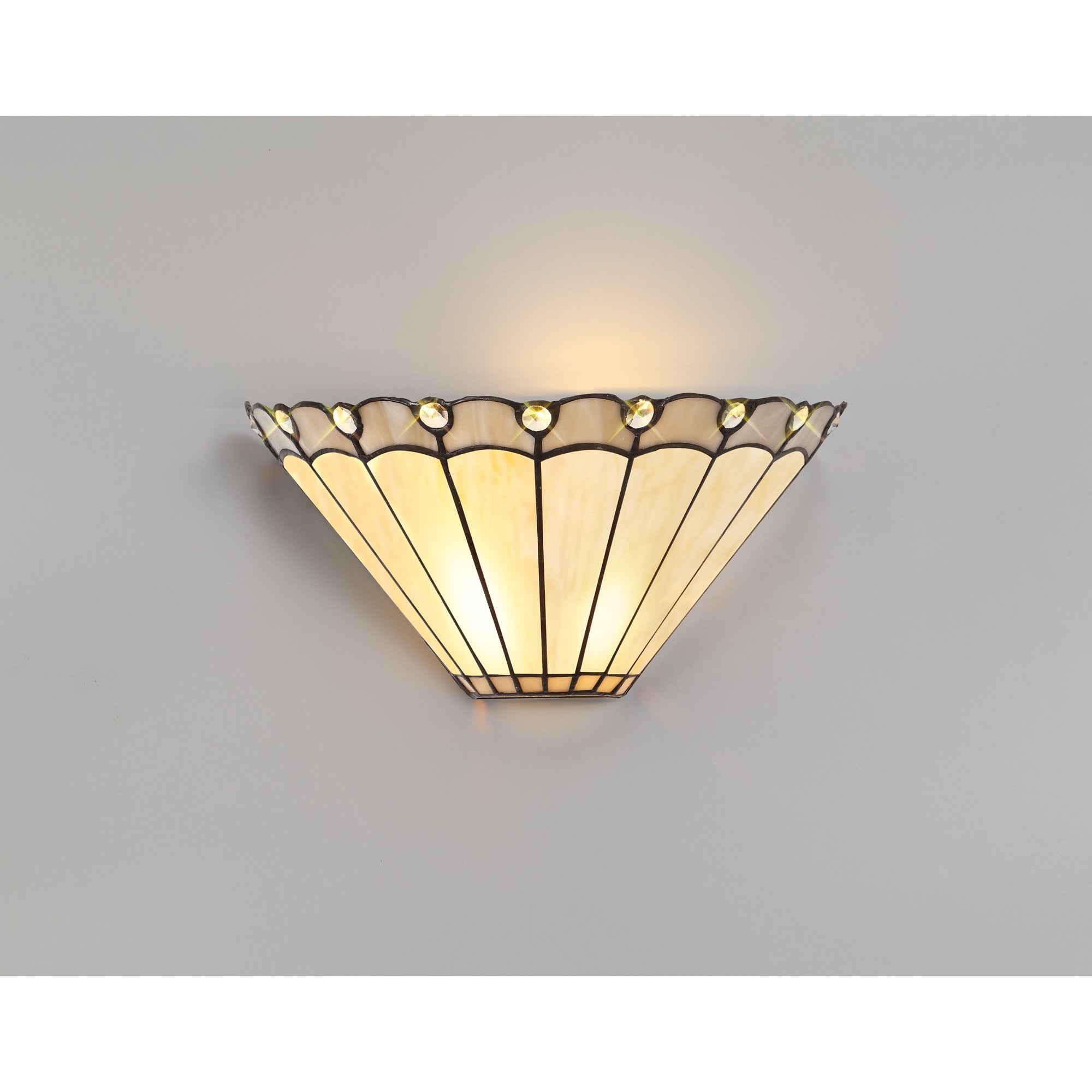 NL7254/CR9 Umbrian 2 Light Wall Light Grey/Cream Black
