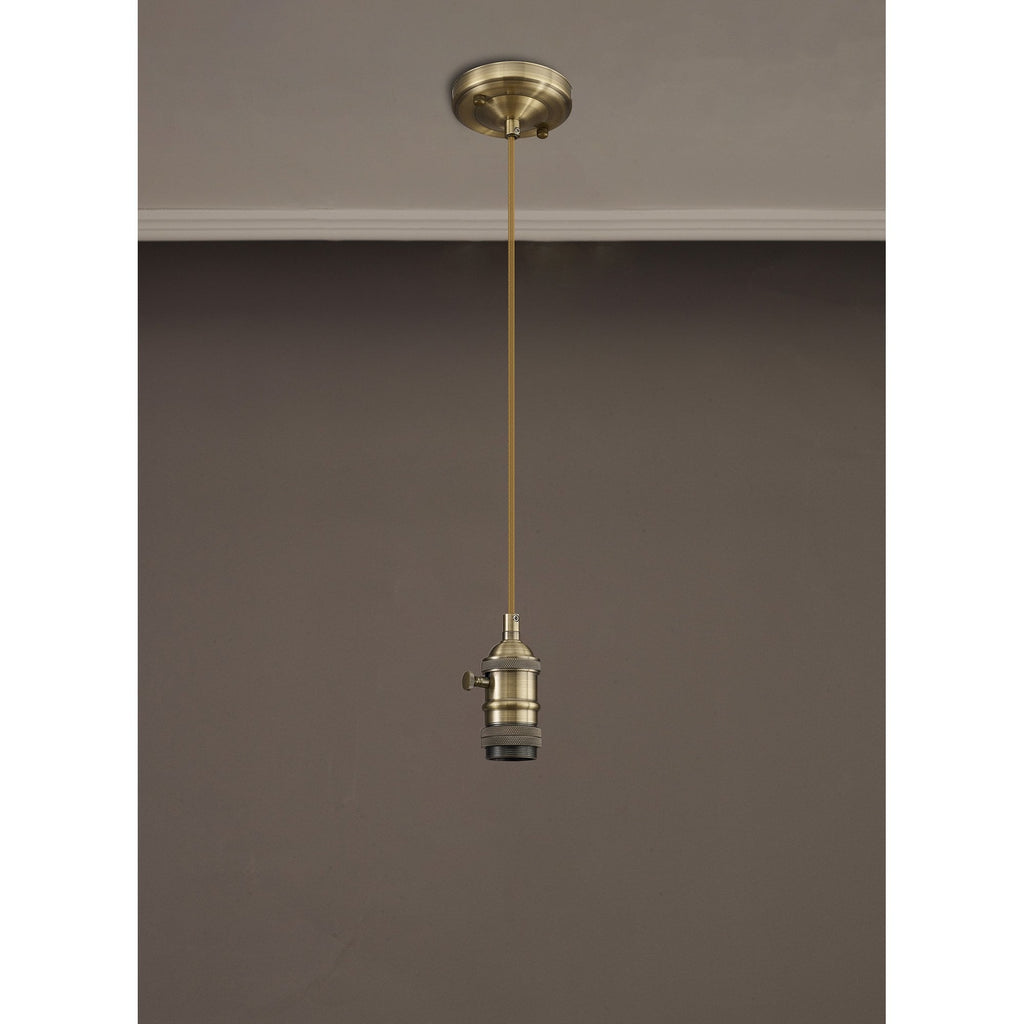 NL89269 Wady 1 Light Pendant Antique Brass Golden Brown