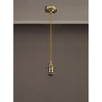 NL89269 Wady 1 Light Pendant Antique Brass Golden Brown