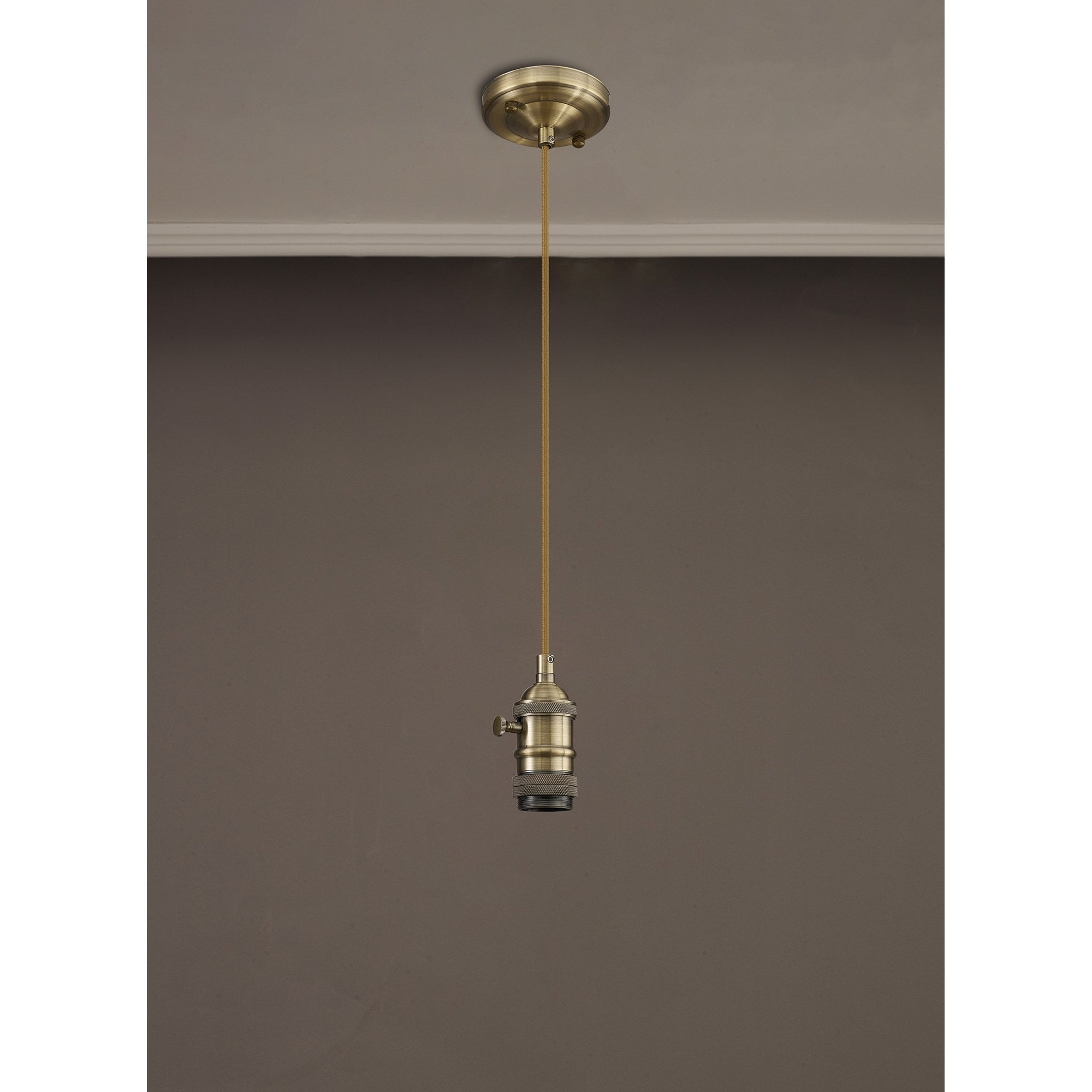 NL89269 Wady 1 Light Pendant Antique Brass Golden Brown