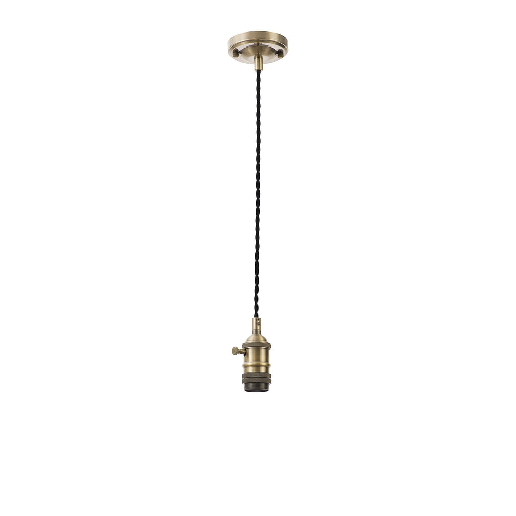 NL89279 Wady 1 Light Pendant Antique Brass Black