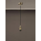 NL89279 Wady 1 Light Pendant Antique Brass Black