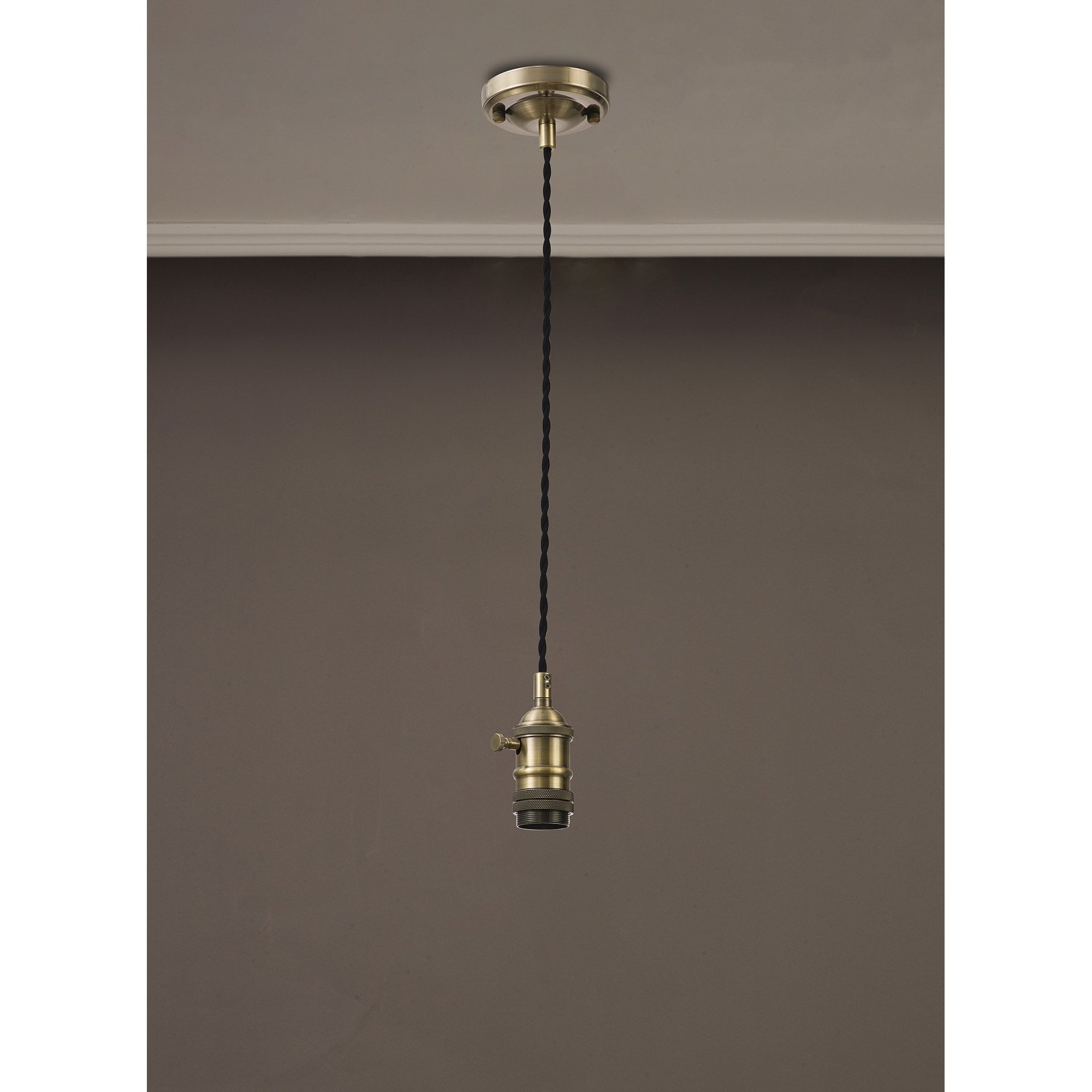 NL89279 Wady 1 Light Pendant Antique Brass Black