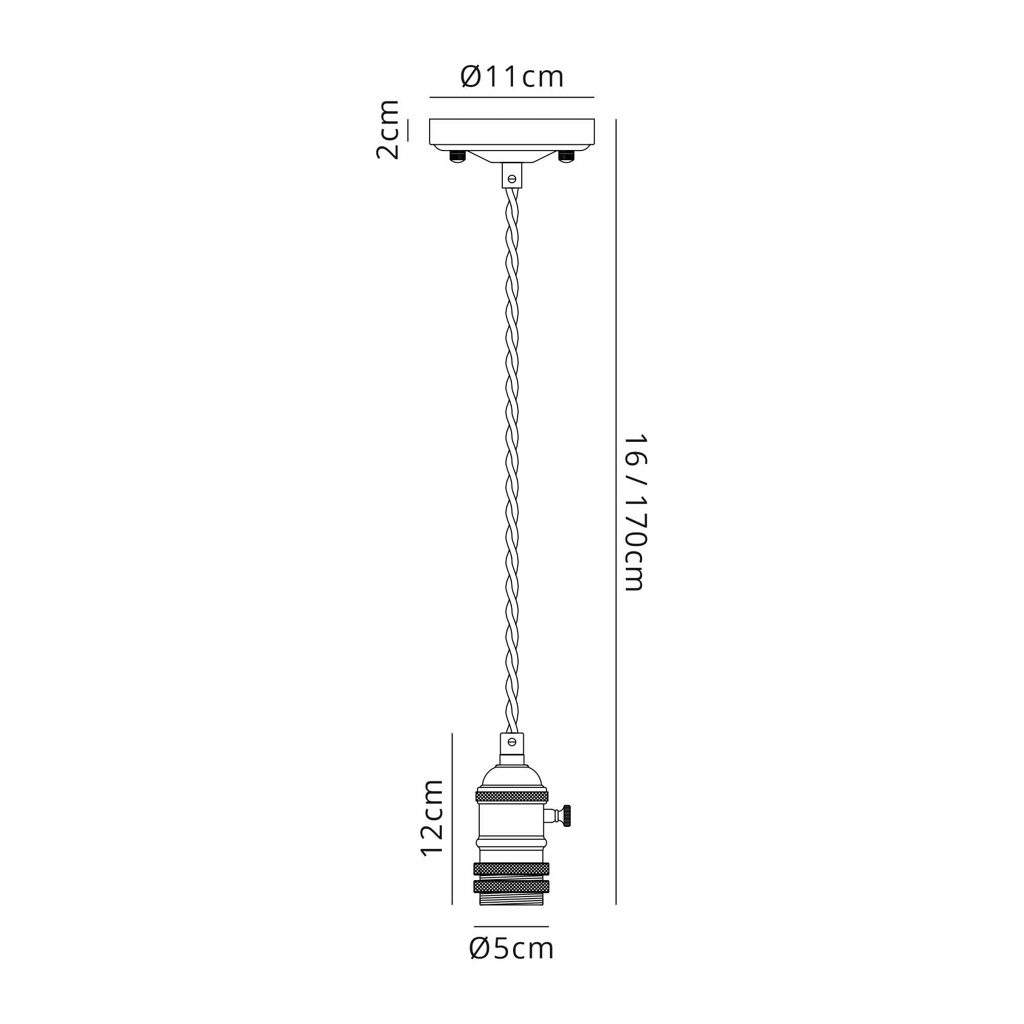 Wady 1 Light Pendant Brass Beige