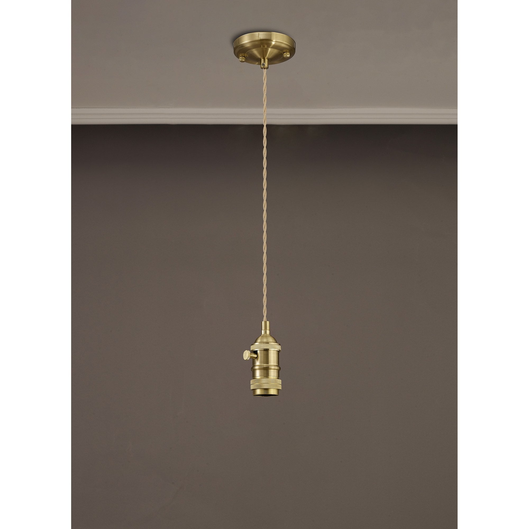Wady 1 Light Pendant Brass Beige
