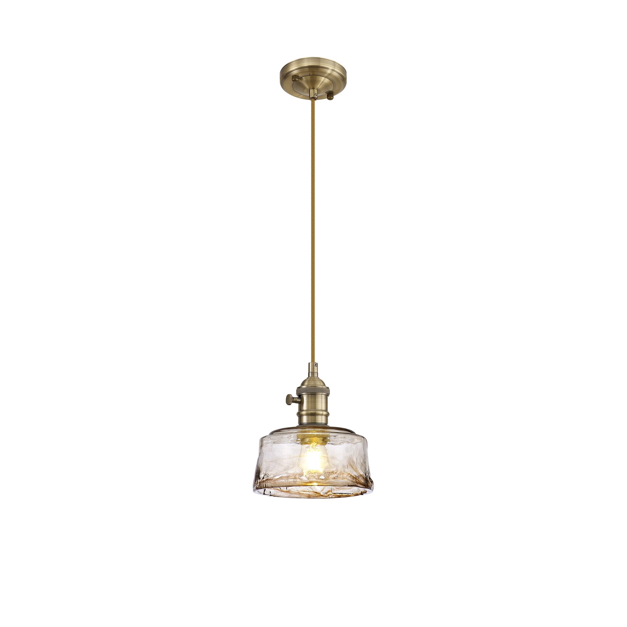 NL95169 Wady 1 Light Pendant Antique Brass Golden Brown
