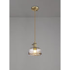 NL95169 Wady 1 Light Pendant Antique Brass Golden Brown