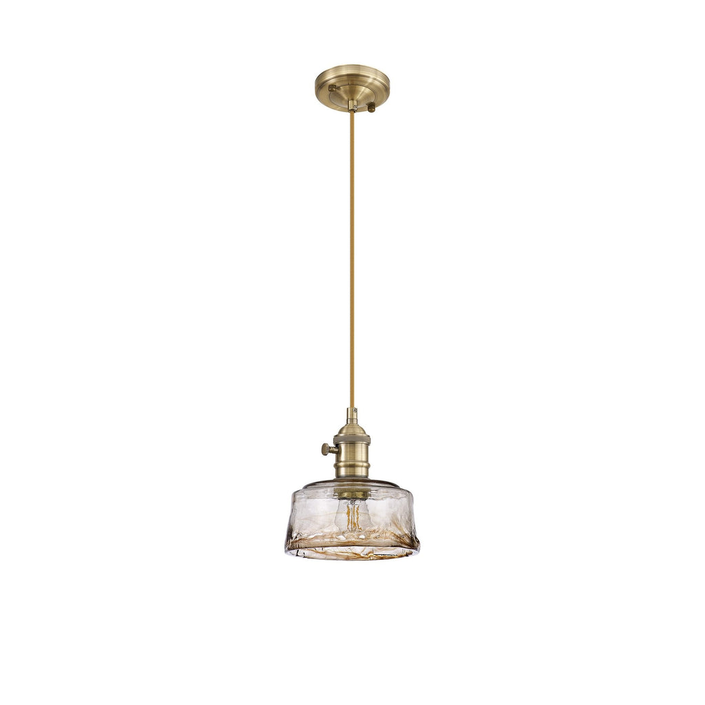 NL95169 Wady 1 Light Pendant Antique Brass Golden Brown