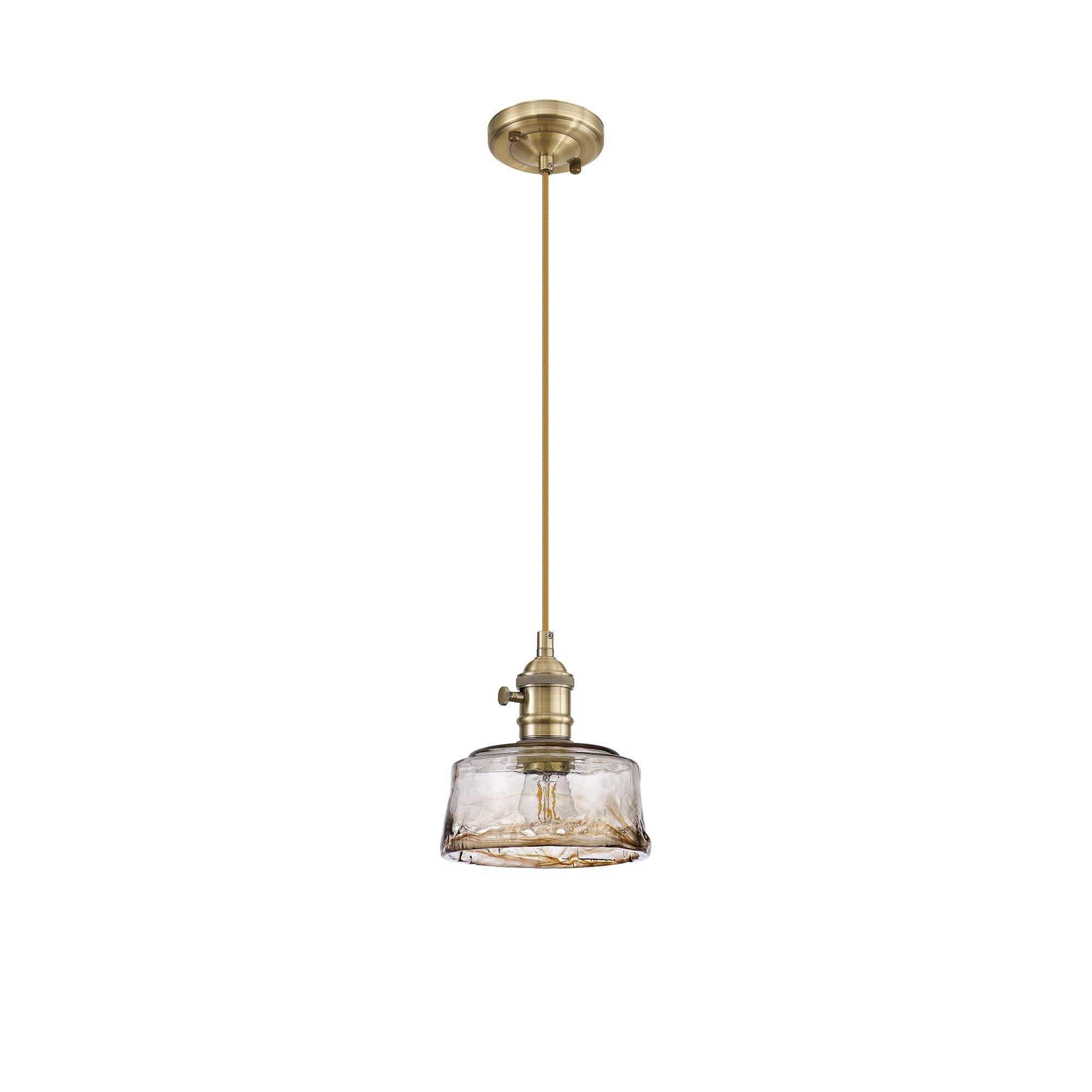NL95169 Wady 1 Light Pendant Antique Brass Golden Brown