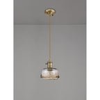 NL95169 Wady 1 Light Pendant Antique Brass Golden Brown
