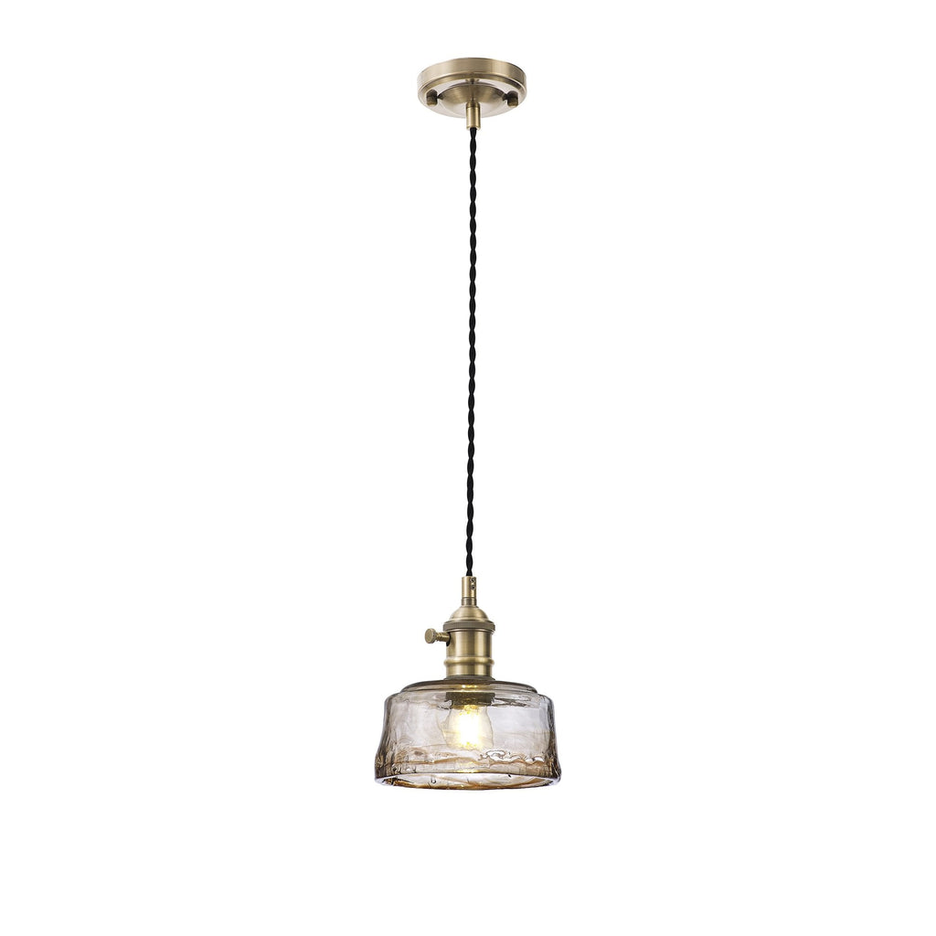 NL95179 Wady 1 Light Pendant Antique Brass Black