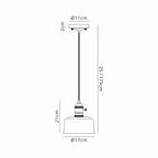 NL95179 Wady 1 Light Pendant Antique Brass Black