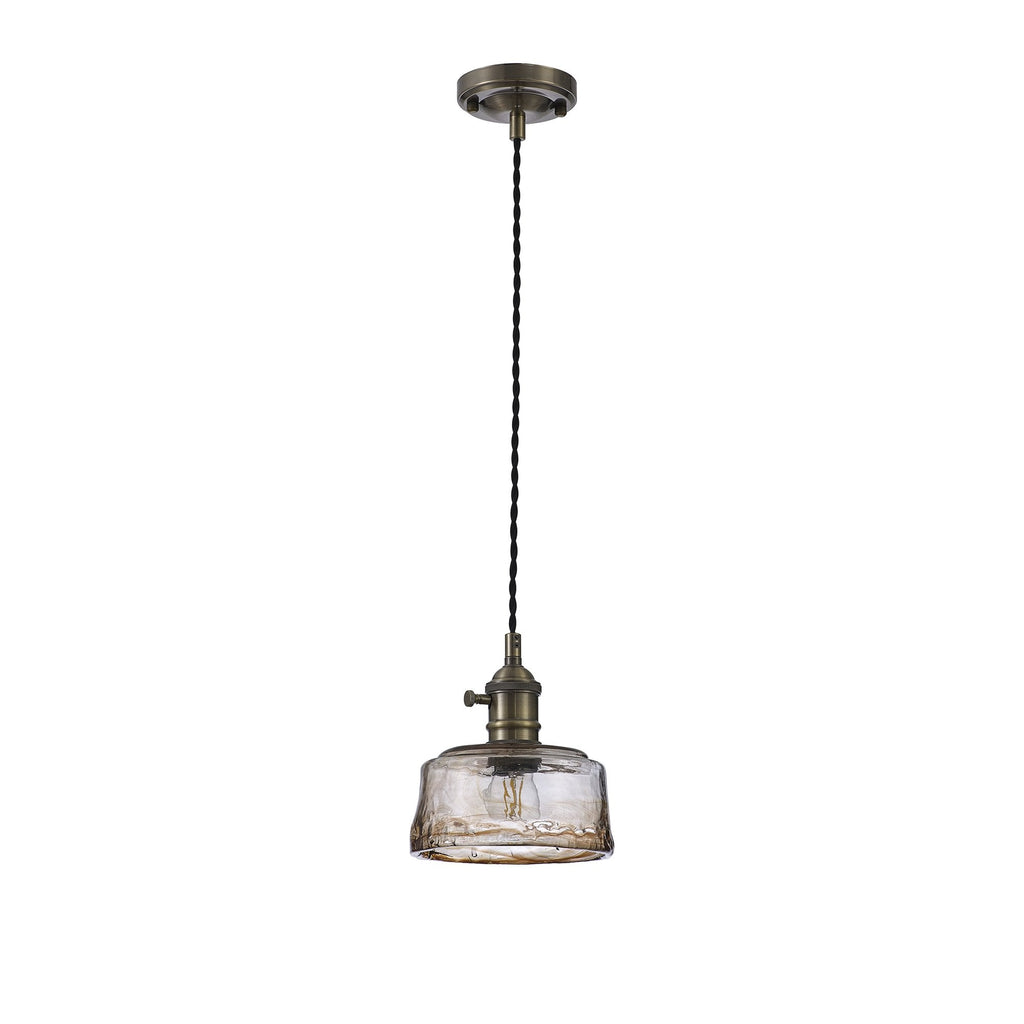 NL95179 Wady 1 Light Pendant Antique Brass Black