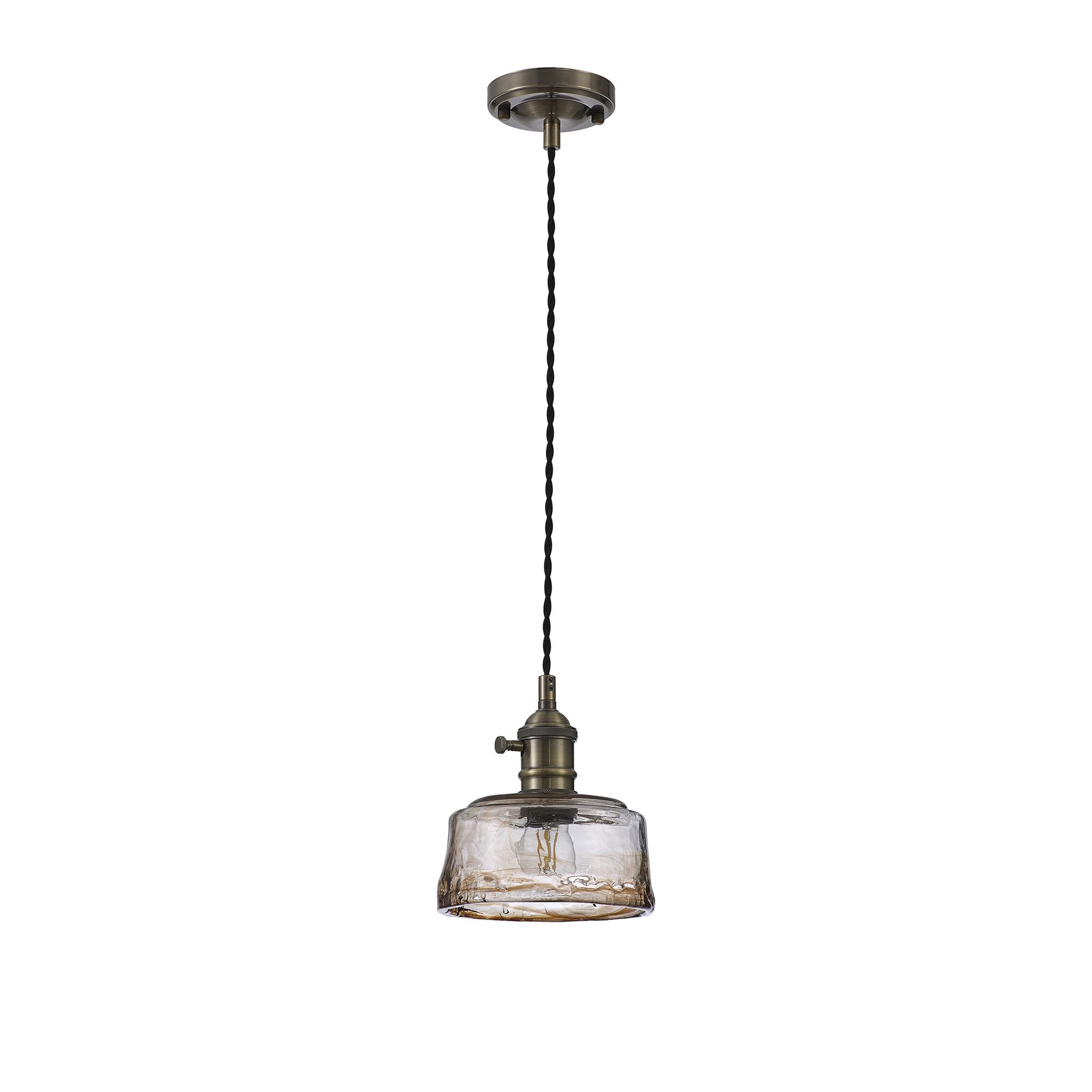NL95179 Wady 1 Light Pendant Antique Brass Black