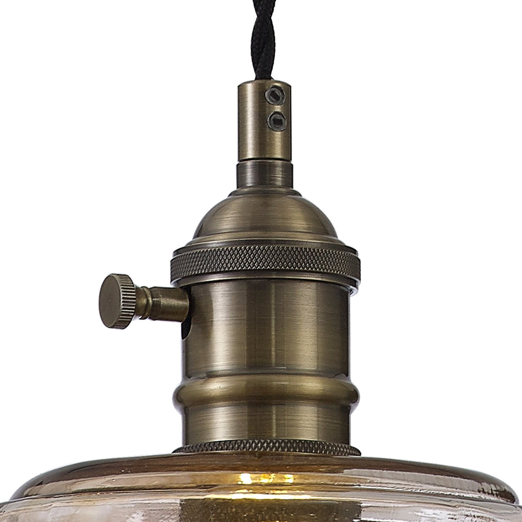 NL95179 Wady 1 Light Pendant Antique Brass Black