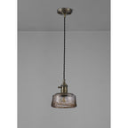NL95179 Wady 1 Light Pendant Antique Brass Black
