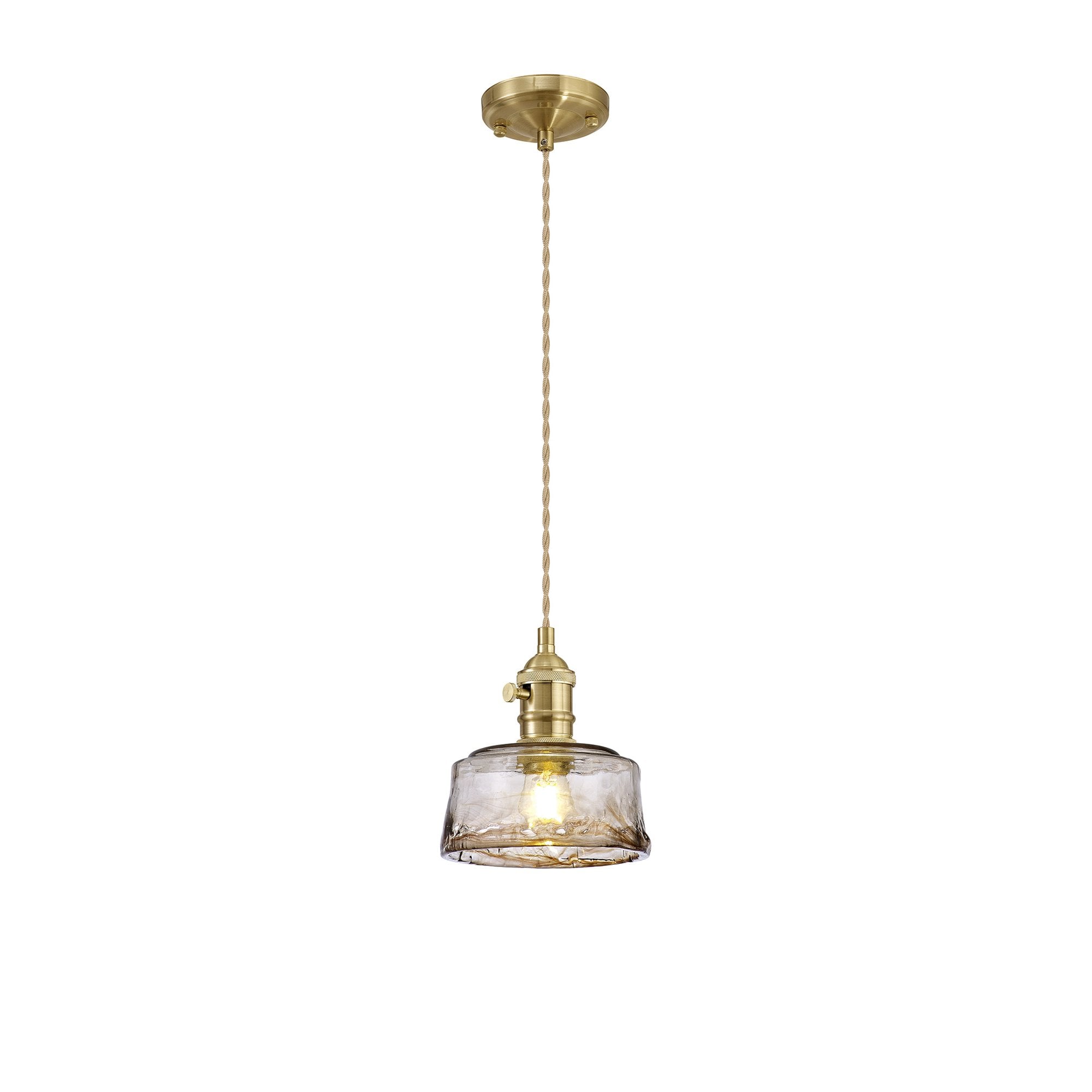 Wady 1 Light Pendant Brass Beige