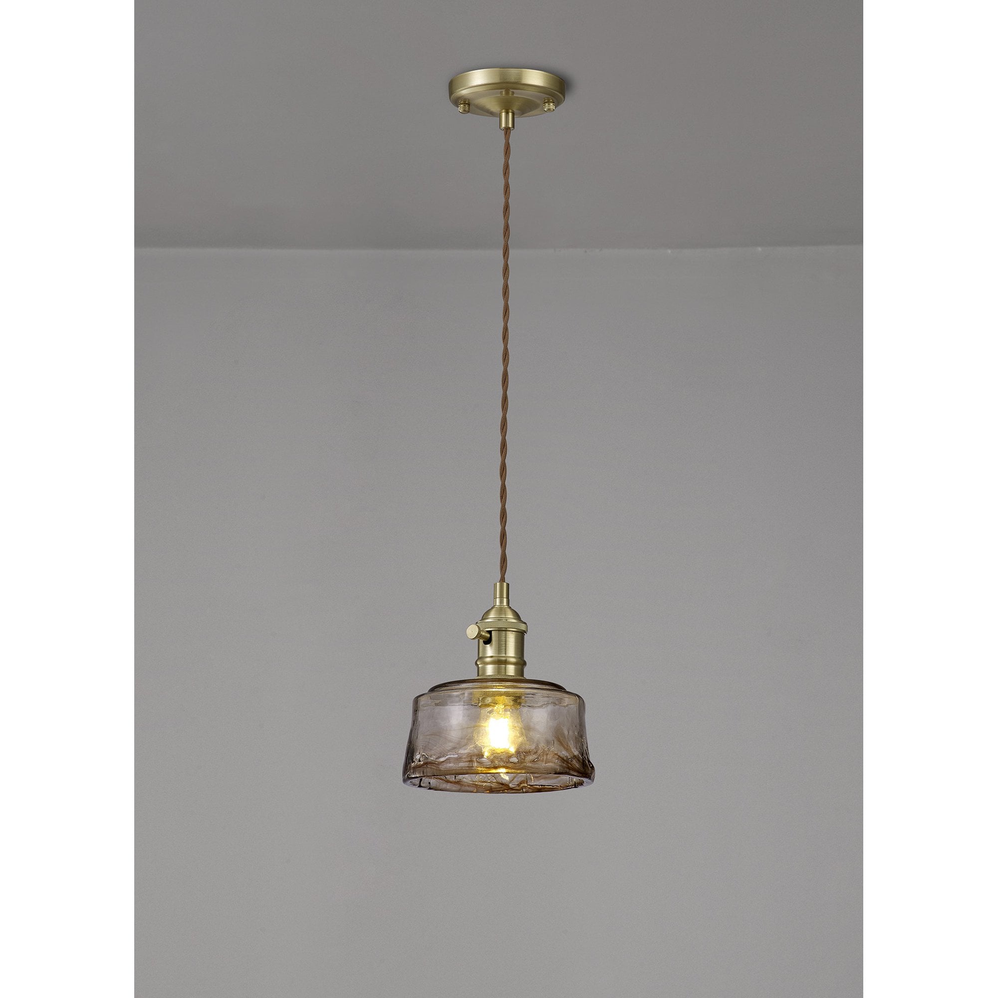 Wady 1 Light Pendant Brass Beige