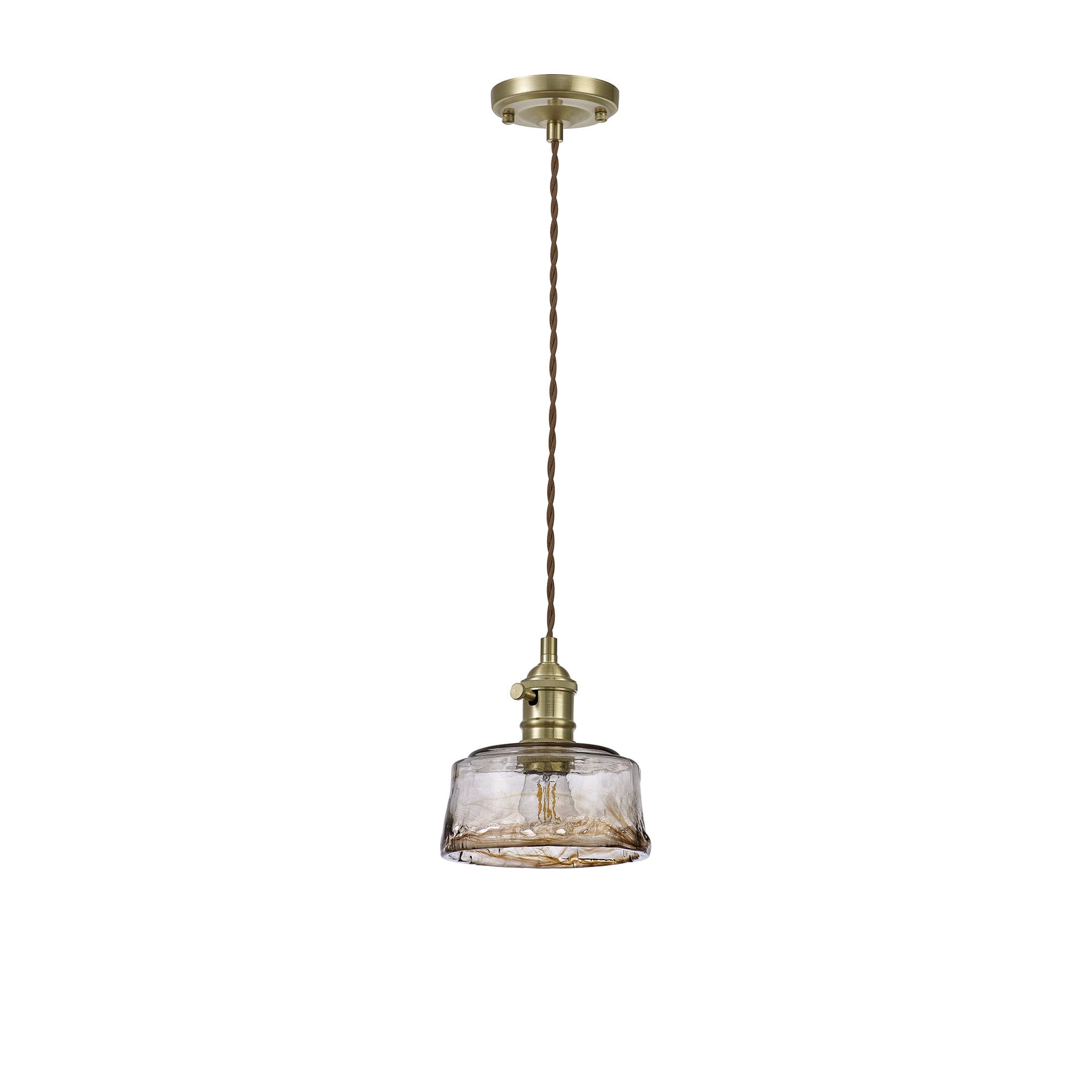 Wady 1 Light Pendant Brass Beige