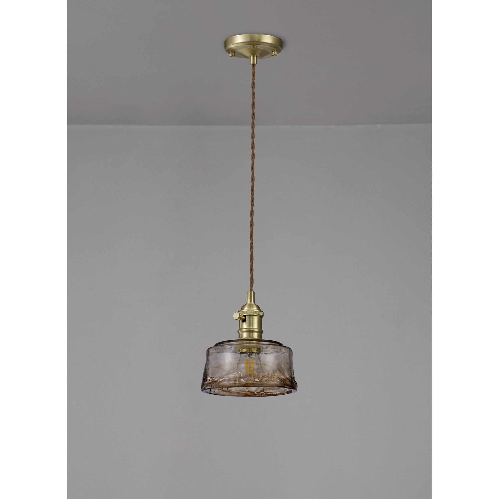 Wady 1 Light Pendant Brass Beige