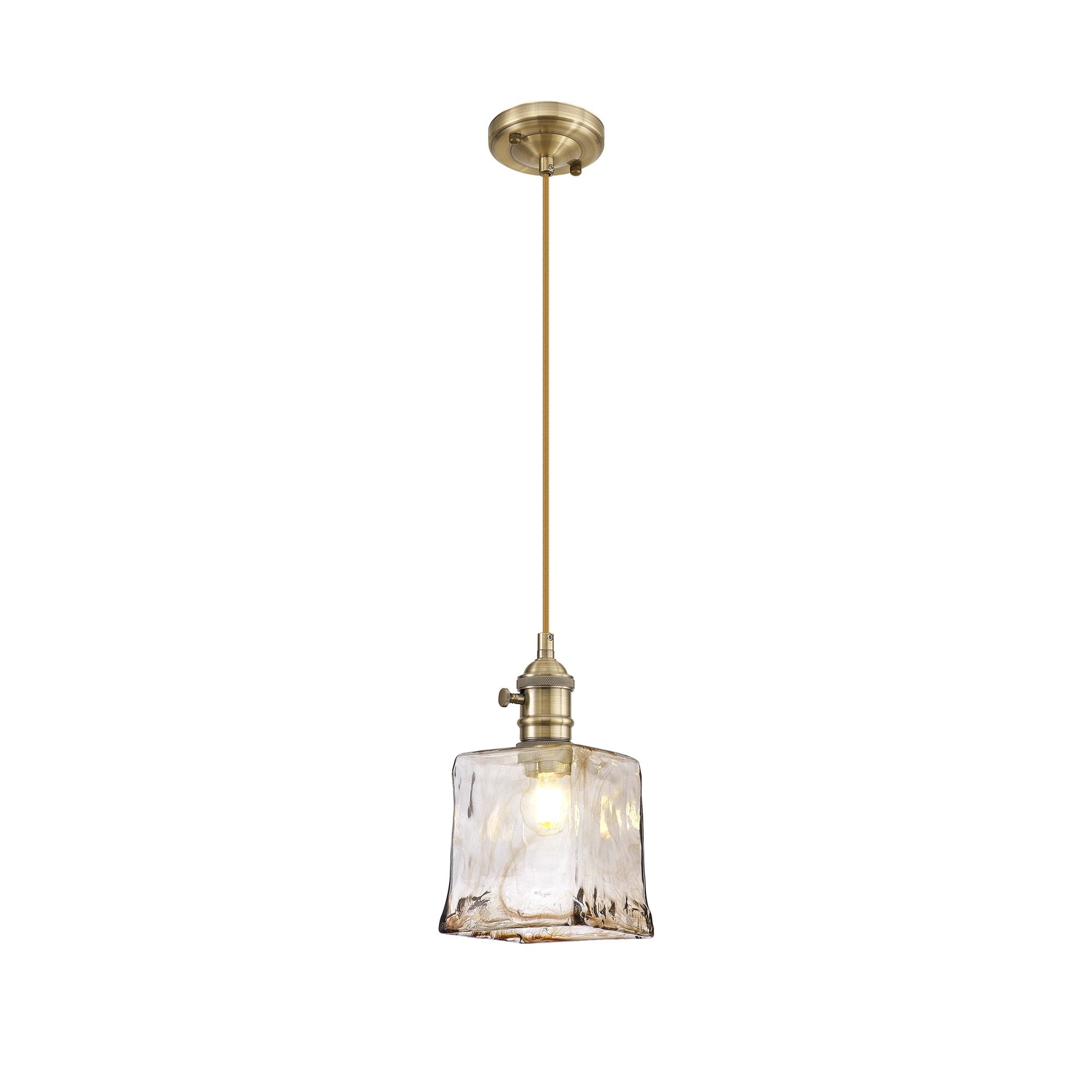 NL95199 Wady 1 Light Pendant Antique Brass Golden Brown