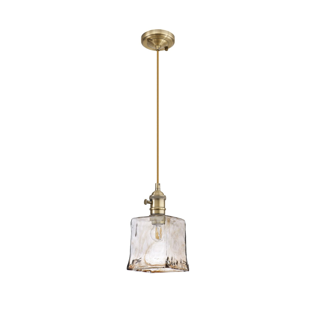 NL95199 Wady 1 Light Pendant Antique Brass Golden Brown