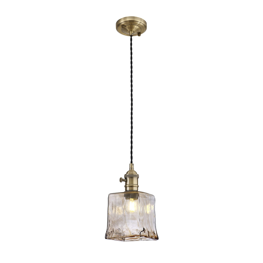 NL95209 Wady 1 Light Pendant Antique Brass Black