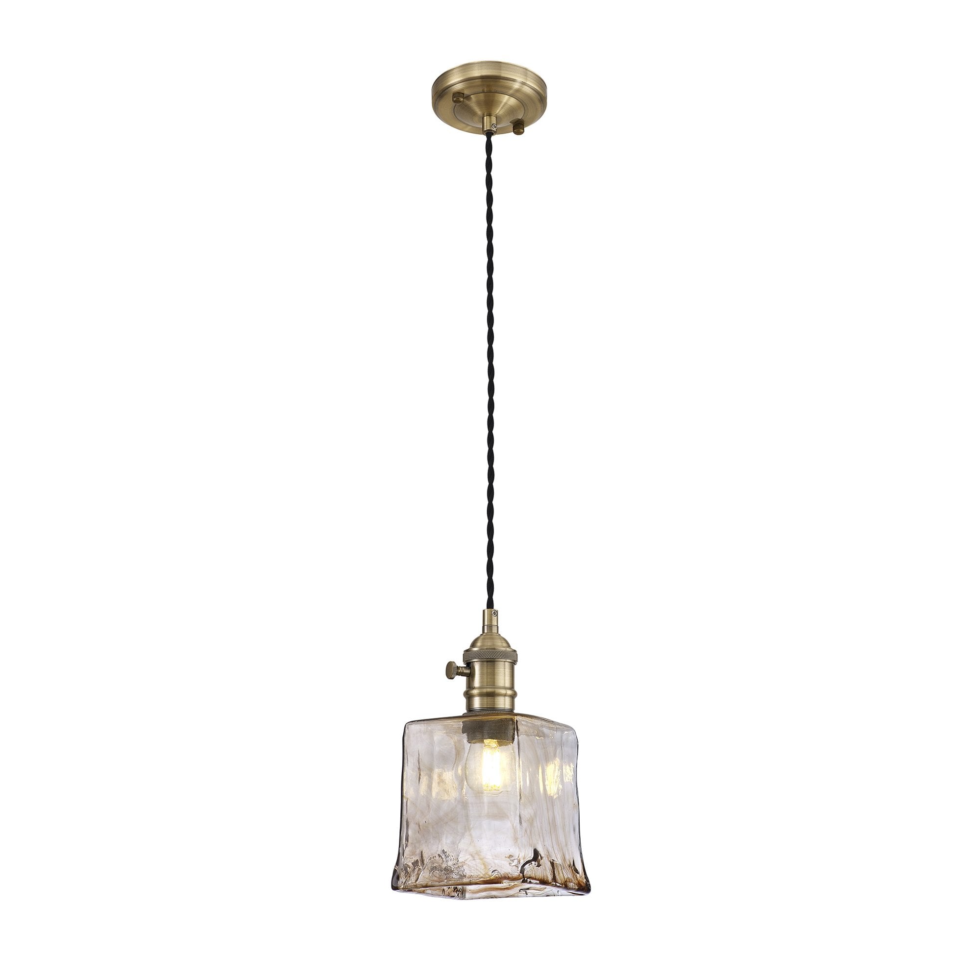 NL95209 Wady 1 Light Pendant Antique Brass Black
