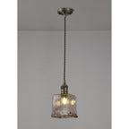 NL95209 Wady 1 Light Pendant Antique Brass Black