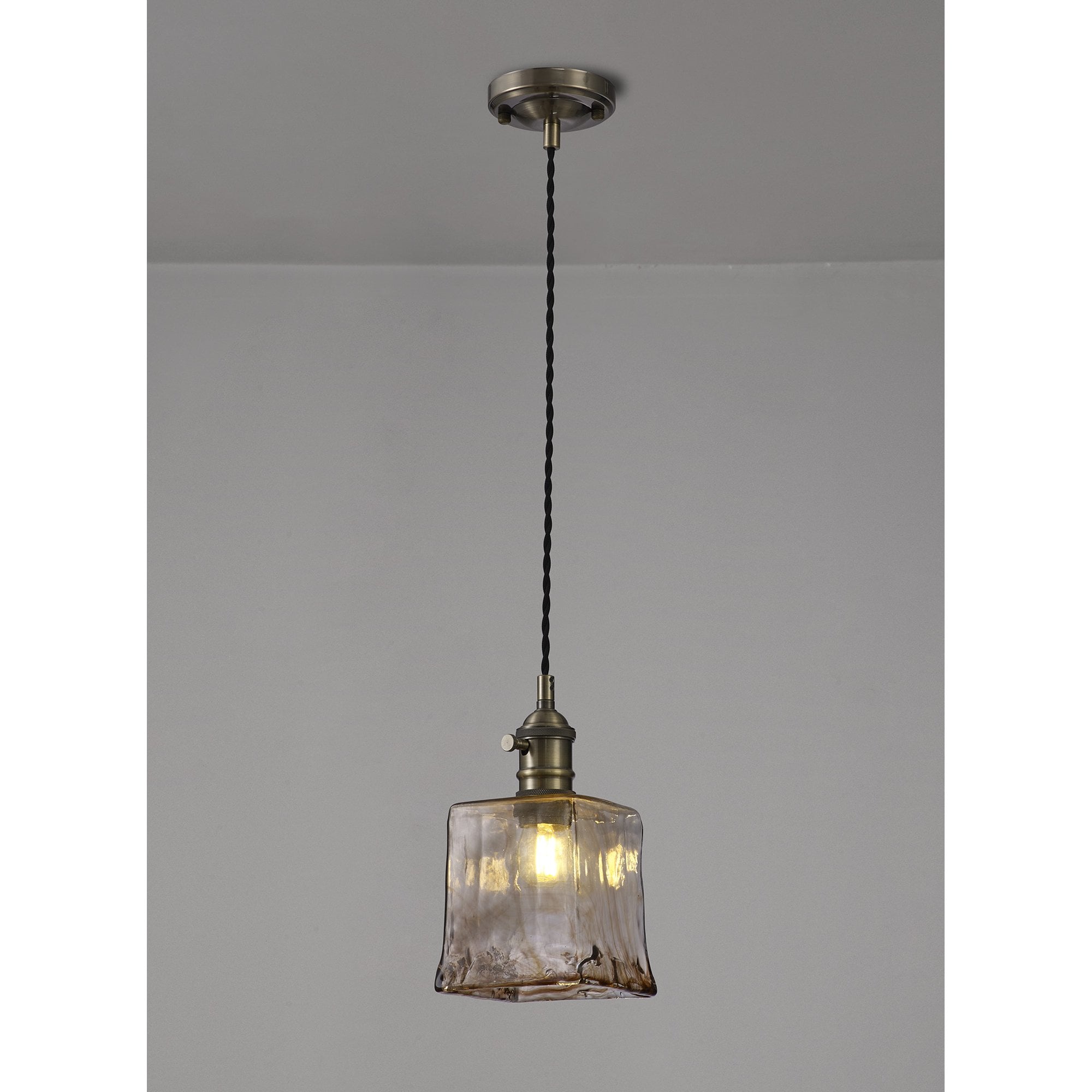 NL95209 Wady 1 Light Pendant Antique Brass Black