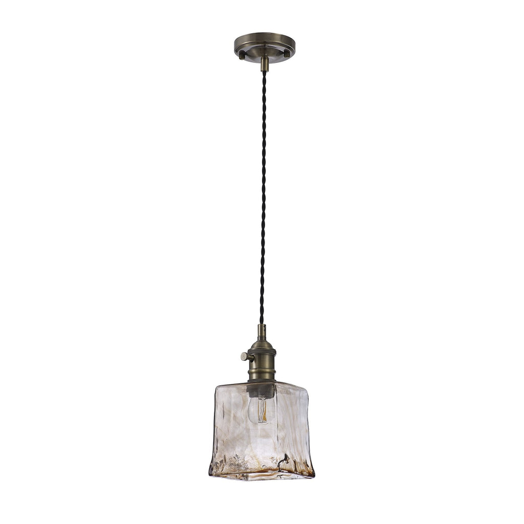 NL95209 Wady 1 Light Pendant Antique Brass Black
