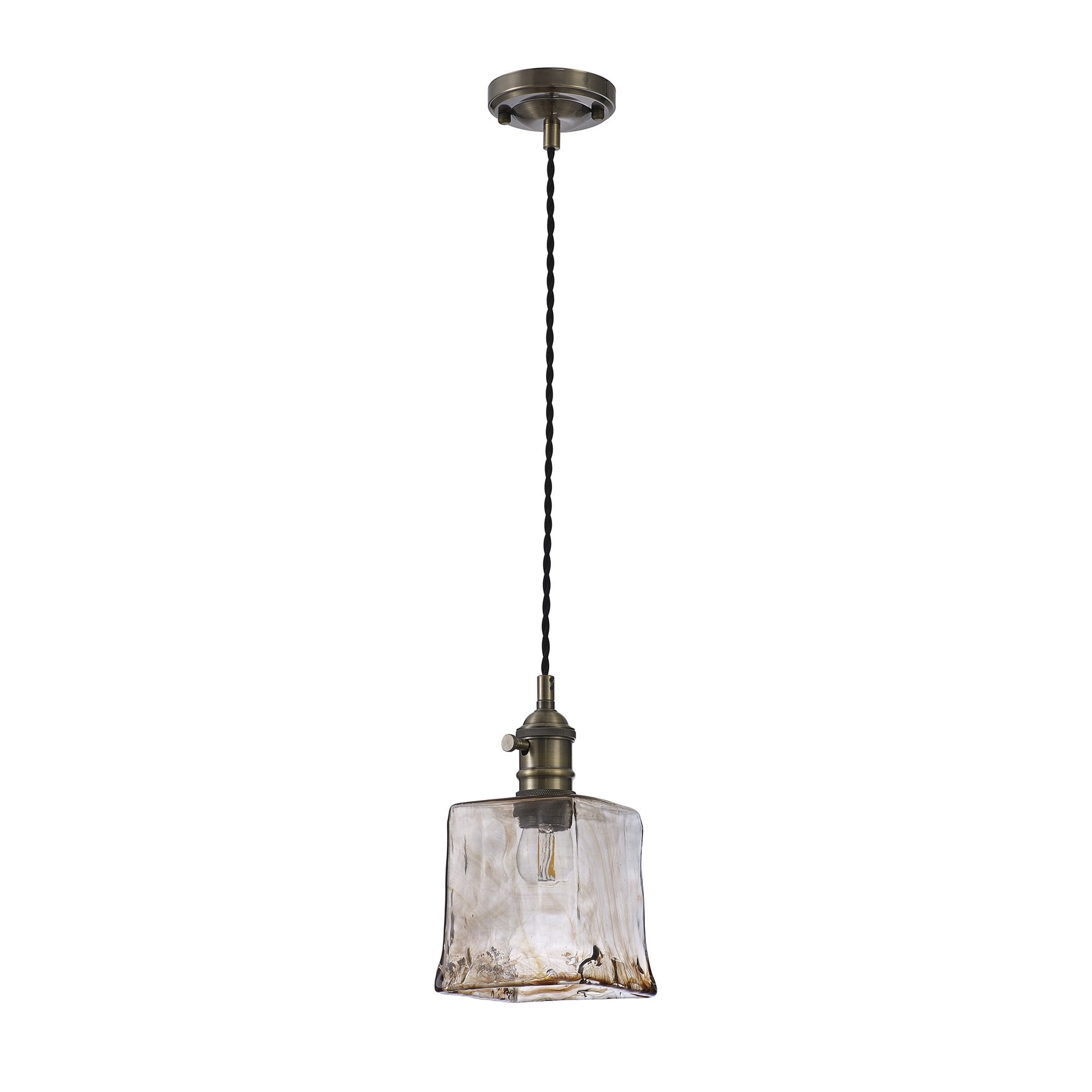 NL95209 Wady 1 Light Pendant Antique Brass Black
