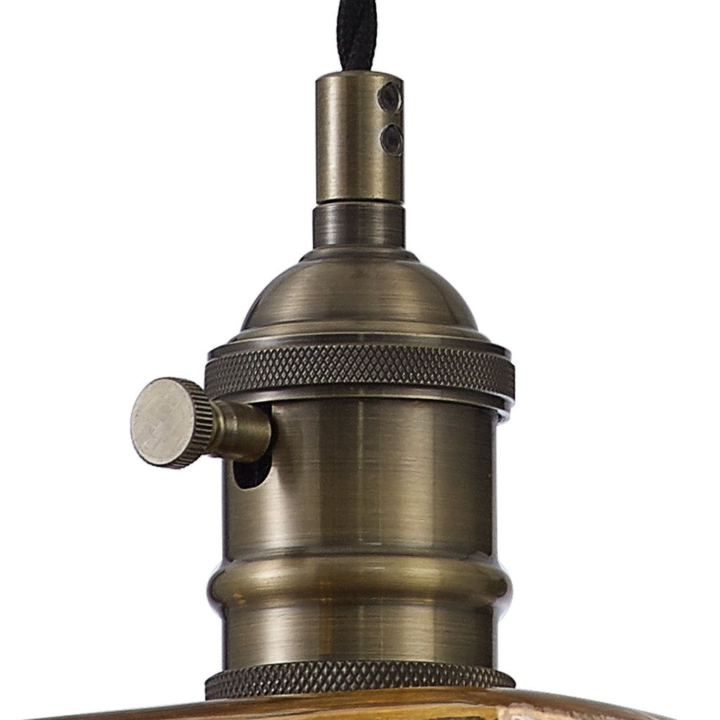 NL95209 Wady 1 Light Pendant Antique Brass Black