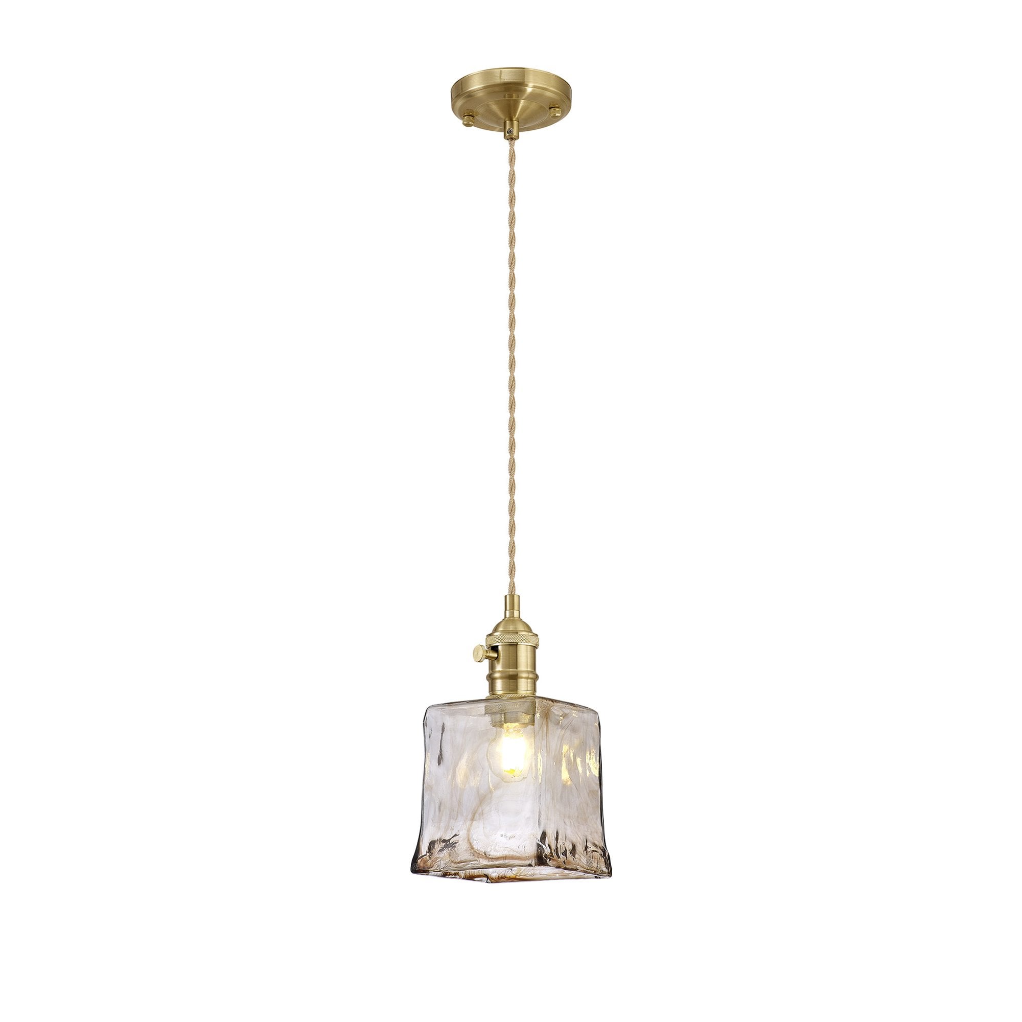 Wady 1 Light Pendant Brass Beige